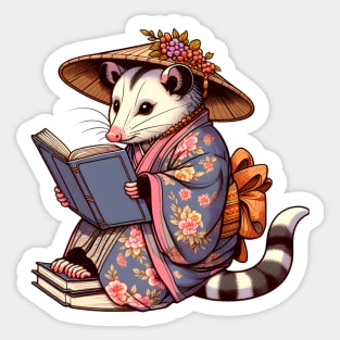 Reading possum Sticker